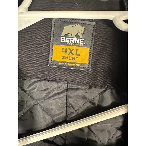 Berne Workwear Bib Overalls Mens 4XL Short Black Quilted Insulated Coveralls - Picture 3 of 11
